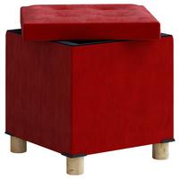 Hockerbank Sizos M Rot B: 38 cm - Rot/Braun, MODERN, Textil (38/40/38cm) - MID.YOU