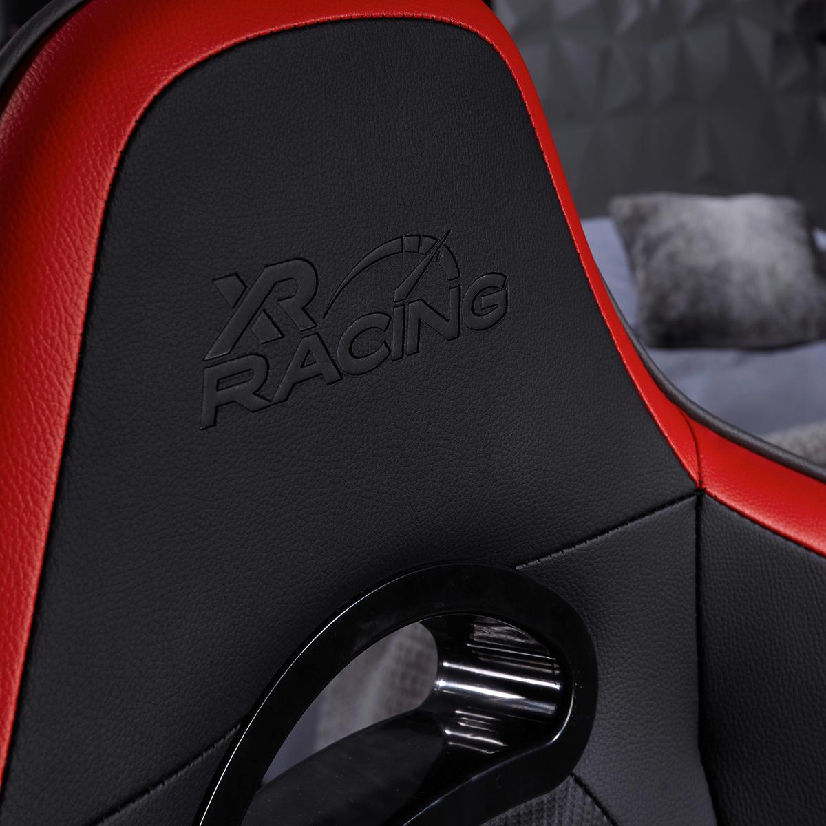 Gamingstuhl Stereo Schwarz, Rot B: 48cm - Rot/Schwarz, MODERN, Leder/Kunststoff (48/109/56cm) - X Rocker