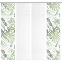 Flächenvorhang Sanja 4er Set - Weiß/Grün, Natur, Textil (60/260cm)