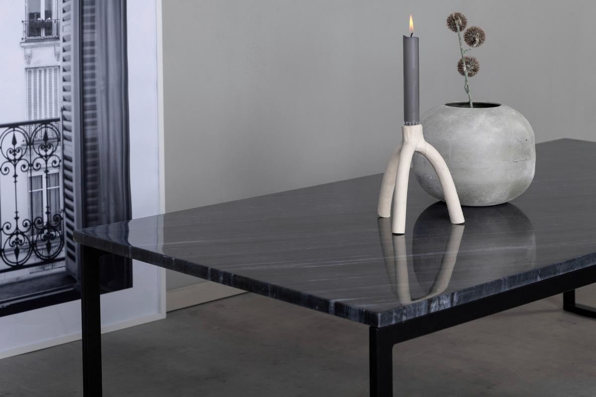 Couchtisch Estelle - Schwarz/Grau, Design, Stein/Metall (120/60/36cm) - Livetastic
