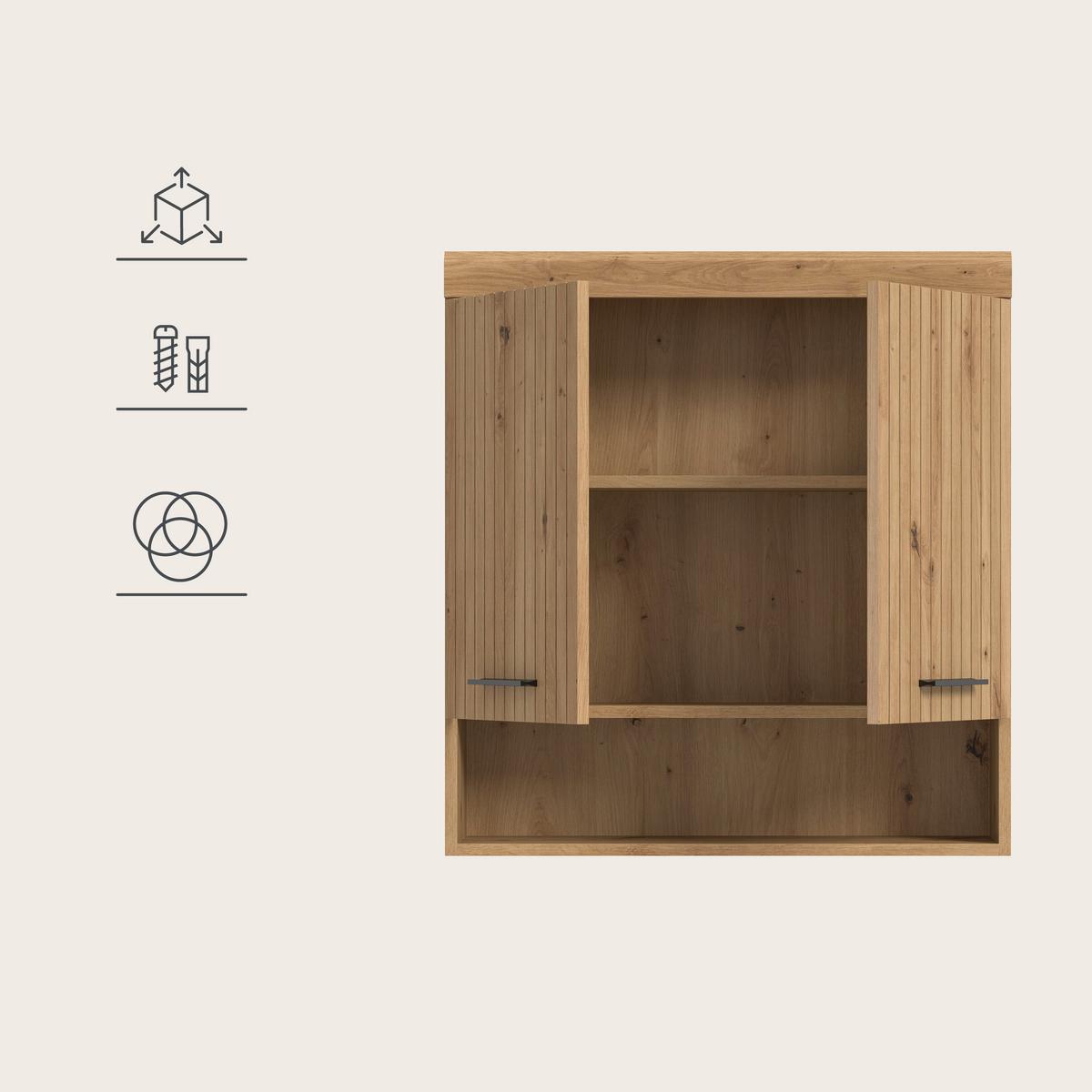 Hängeschrank Scout Eiche Artisan Dekor B: 74cm - Eiche Artisan, Trend, Holzwerkstoff (74/79/24cm) - MID.YOU