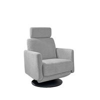 Relaxsessel Centrale T: 87-154 cm, Silberfarben - Silberfarben/Schwarz, MODERN, Textil (77/105/87-154cm) - Livetastic