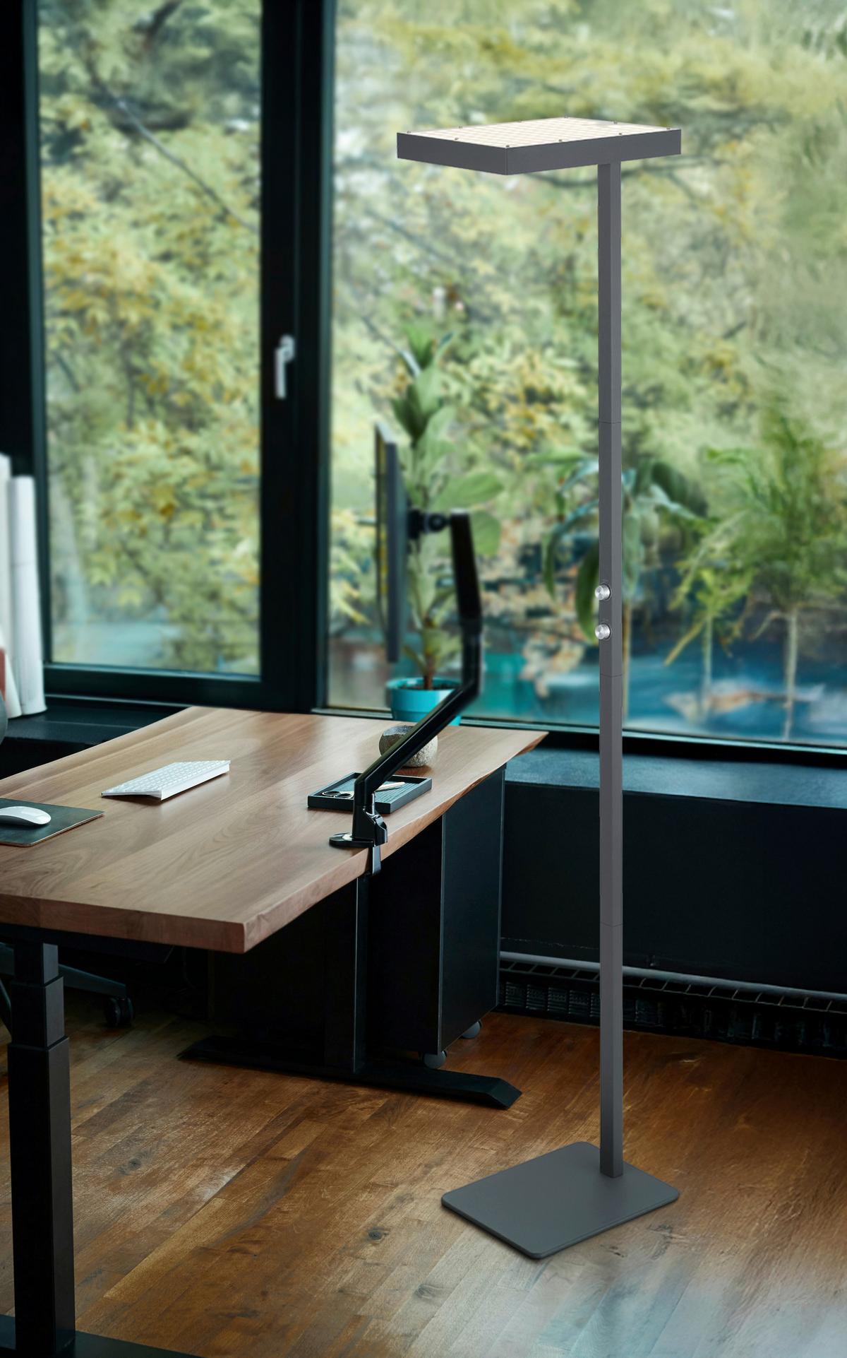 Led-stehleuchte Drehdimmer - Klar/Silberfarben, Design, Kunststoff/Metall (40/28/184,8cm) - Globo