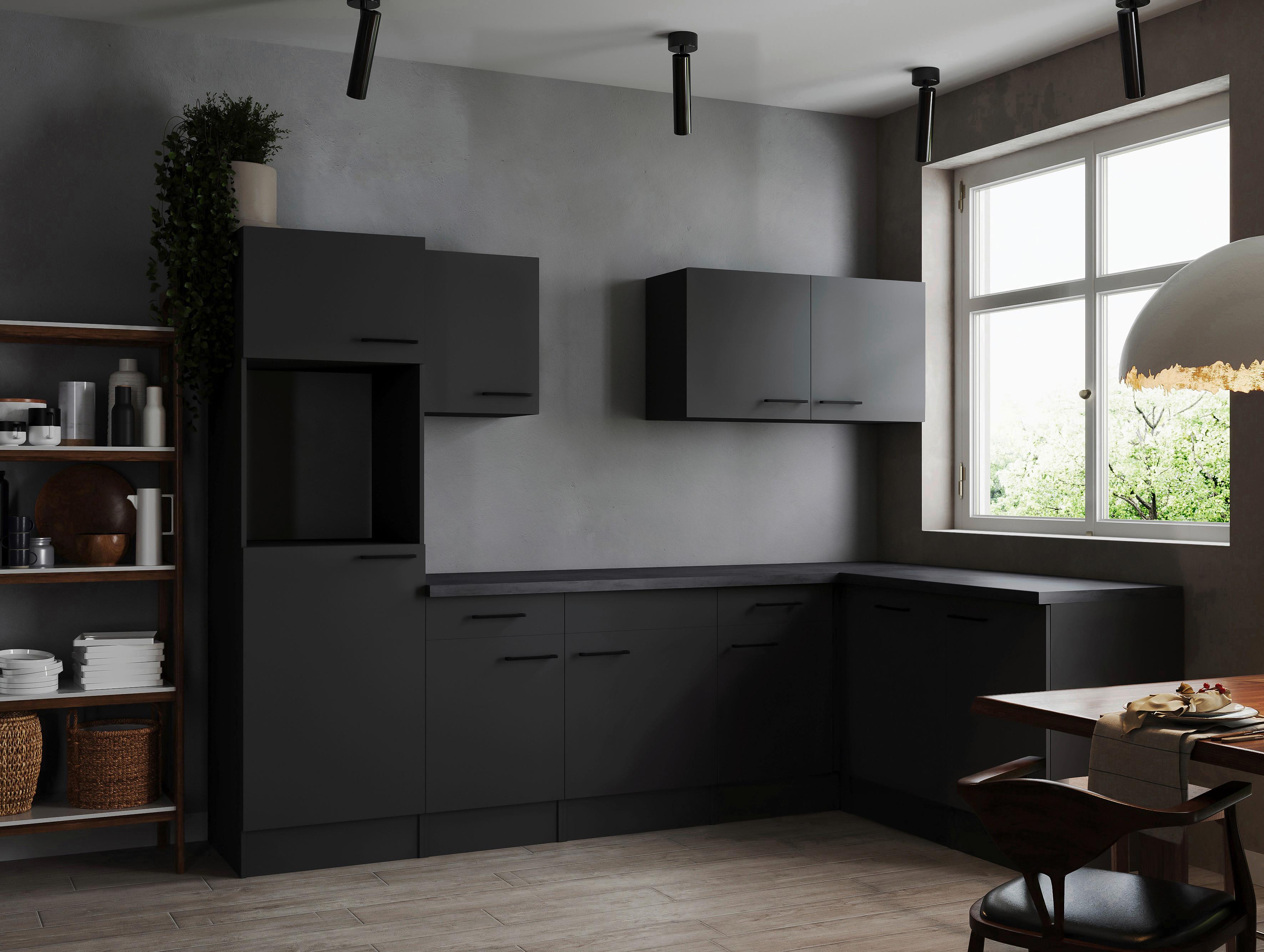 Eckküche Oliver Dunkelgrau S: 280x172cm - Dunkelgrau/Grau, Design, Holzwerkstoff (280/172cm) - Respekta