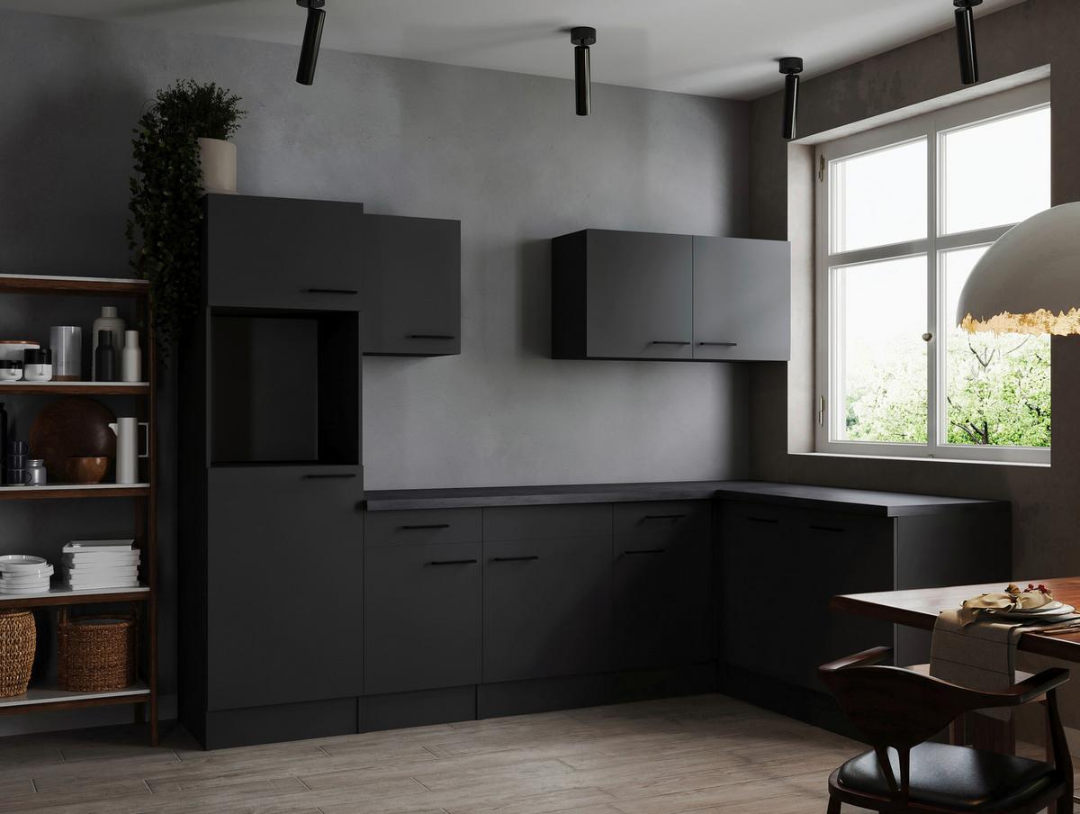Eckküche Oliver Dunkelgrau S: 280x172cm - Dunkelgrau/Grau, Design, Holzwerkstoff (280/172cm) - Respekta