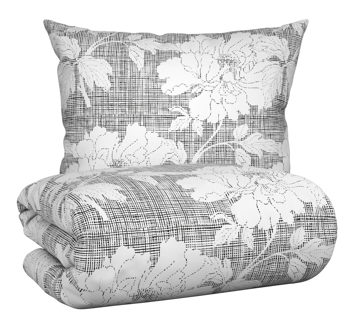 Povlečení Gundi XXL, 2x70/90 200/220cm - bílá/černá, Romantický / Rustikální, textil (200/220cm) - Mömax