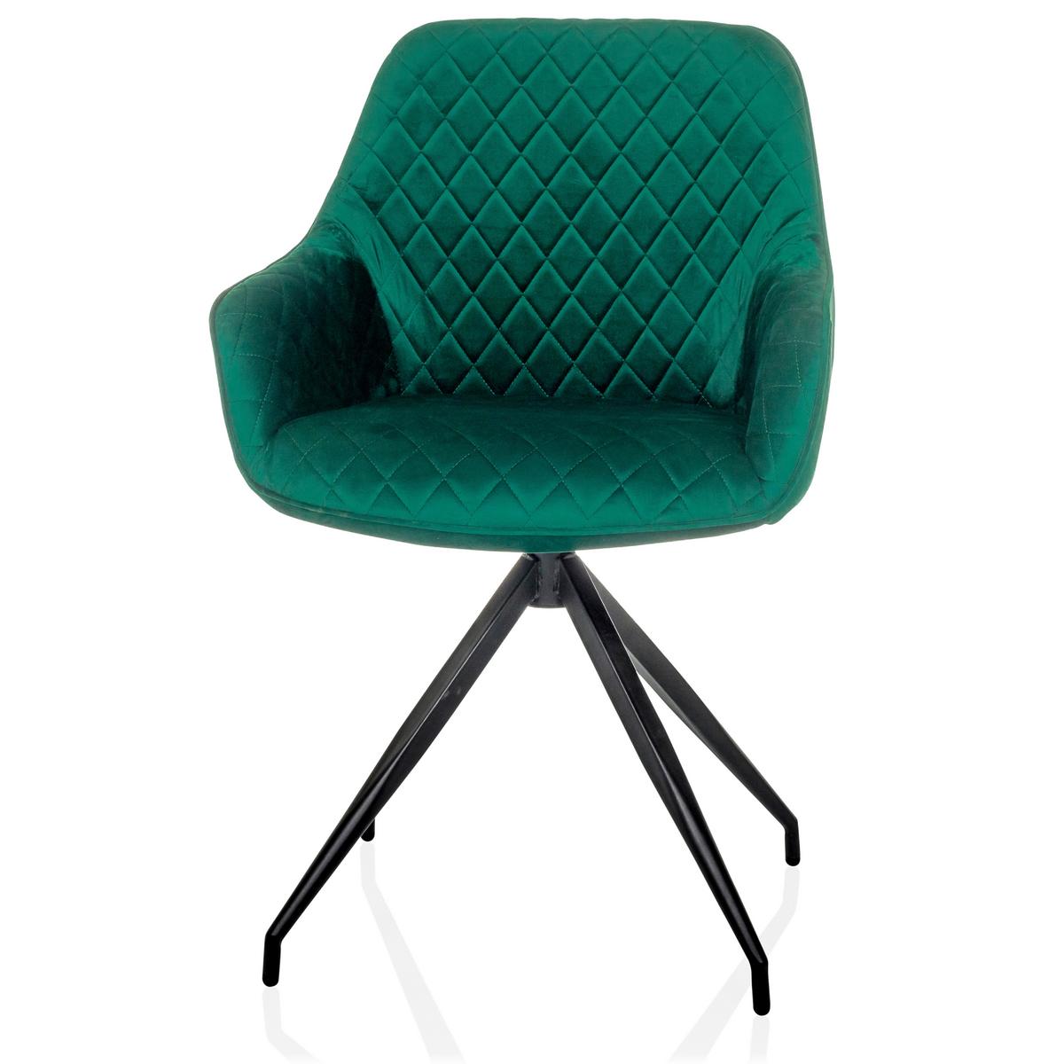 Armlehnstuhl Elverum Grün B: 58 Cm - Schwarz/Grün, MODERN, Textil/Metall (58/87/57cm) - MID.YOU