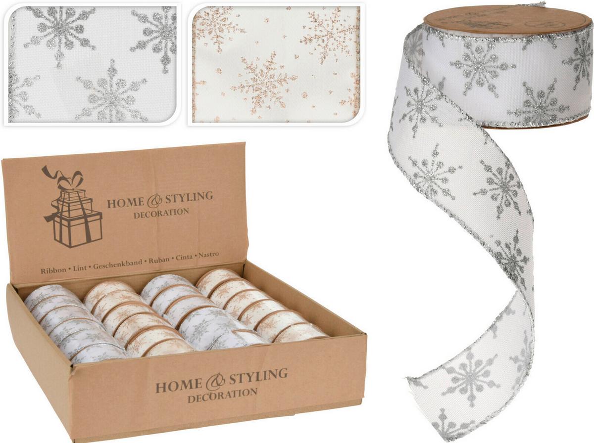 Dekor Szalag Hópehely - textil