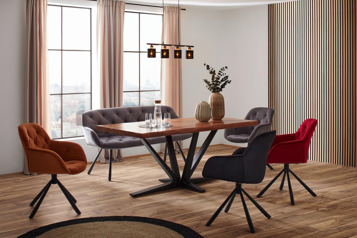 SEDACÍ LAVICE EILEEN - šedá/černá, Moderní, kov/textil (171/88/65cm) - Premium Living