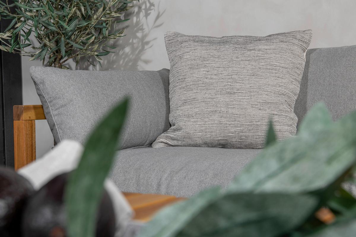 Loungesofa Marion - Grau/Akaziefarben, KONVENTIONELL, Holz/Textil (185/56/92cm) - Gardenson