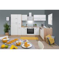 Eckküche Economy mit Geräten 172 cm Weiß/Eichefarben - Eichefarben/Weiß, Basics, Glas/Holzwerkstoff (310/172cm) - Respekta