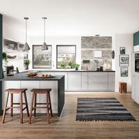 Einbauküche Fontana Frei Planbar Modernes Design - Anthrazit/Weiß, MODERN, Holzwerkstoff - Vertico