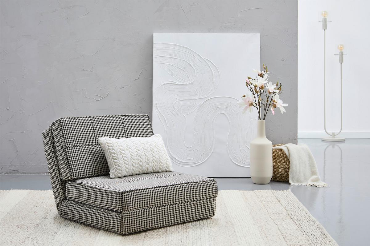Schlafsessel Luc - Schwarz/Weiß, MODERN, Textil (74/61,5/80cm) - MID.YOU