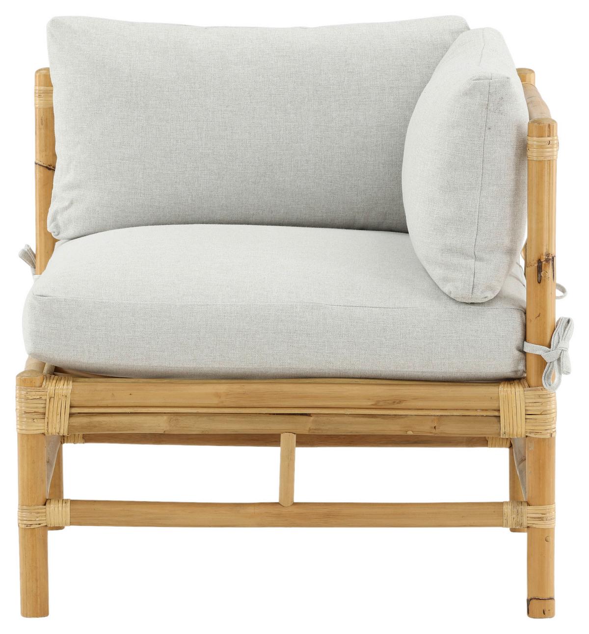 Loungeeckteil Cane - Hellbraun, KONVENTIONELL, Holz/Textil (75/70/74cm) - Gardenson