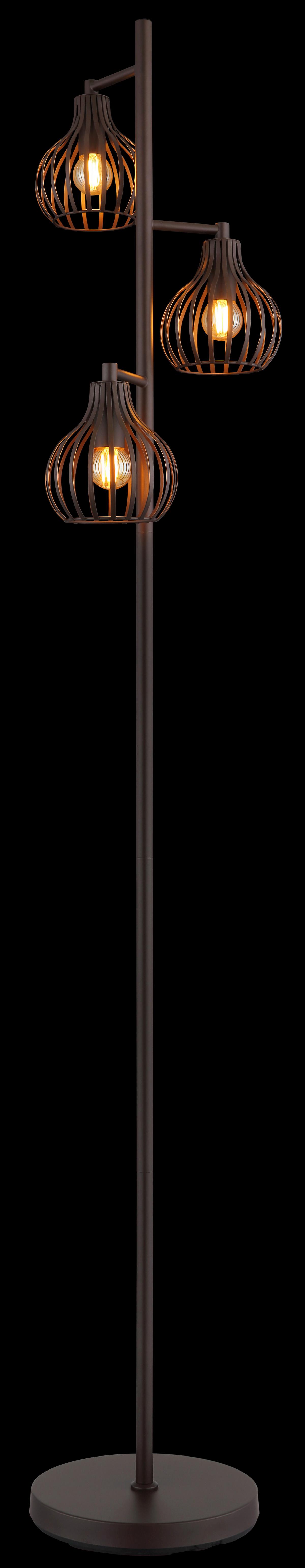 Stehleuchte Exkl. 3xe14, 40w - Rostfarben/Schwarz, Design, Kunststoff/Metall (31/161cm) - Globo