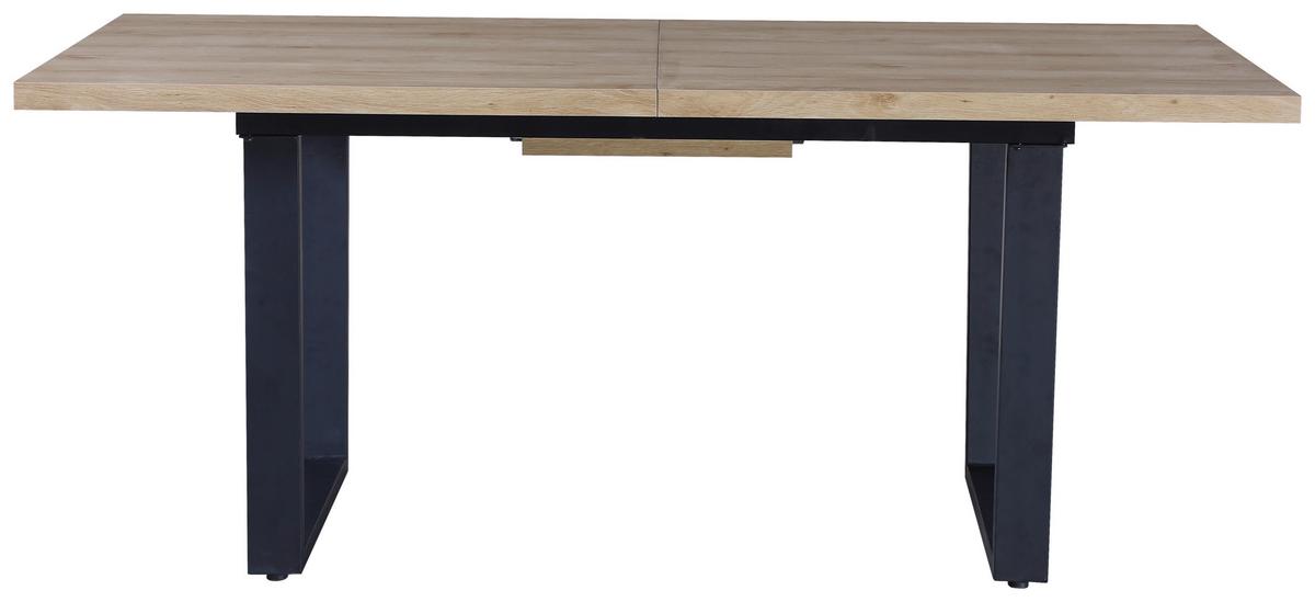 VÝSUVNÝ STŮL RUDI 180 AZ - černá/přírodní barvy, Moderní, kov/kompozitní dřevo (180 - 220/75/90cm)