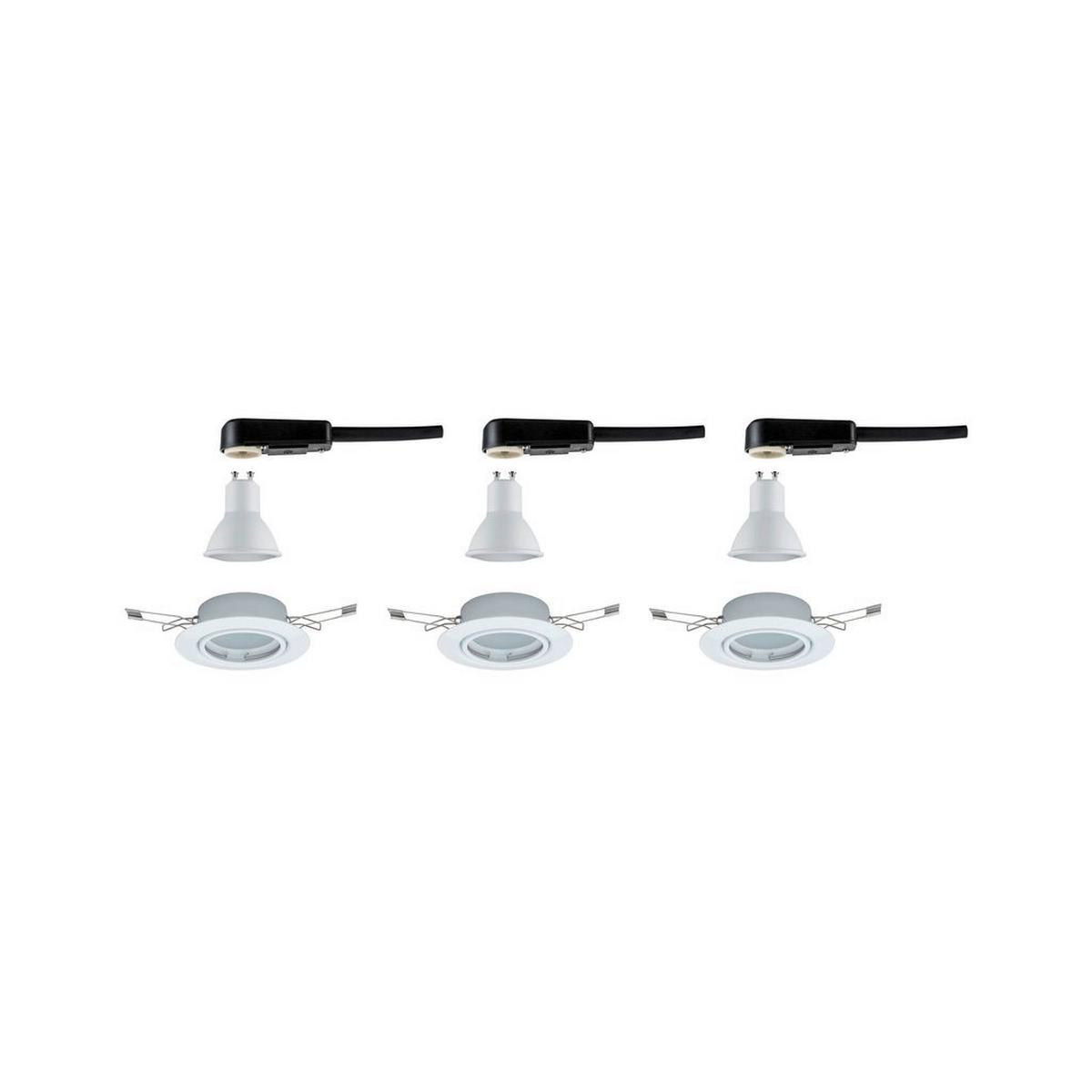 LED-Deckenleuchte Ø 9 cm 3er-Set Spot Schwenkbar - Weiß, Basics, Metall (9cm) - Paulmann