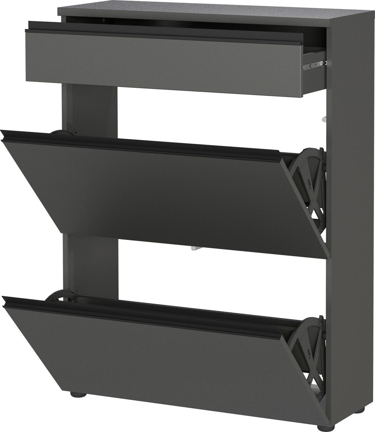 Garderobe Gw-Baldone 2-Teilig Graphitfarben B: 80 cm - Graphitfarben, Design, Glas/Holzwerkstoff (80/200/29cm) - MID.YOU