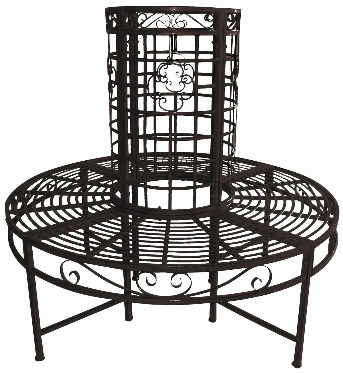 Baumbank Larissa - Schwarz, Basics, Metall (121/112/121cm) - Gardenson