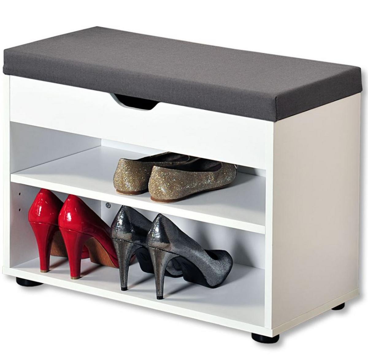 Garderobenbank Weiß Mit Sitzkissen 2 Fächer B: 60 cm - MODERN (60/47/30cm) - Kesper