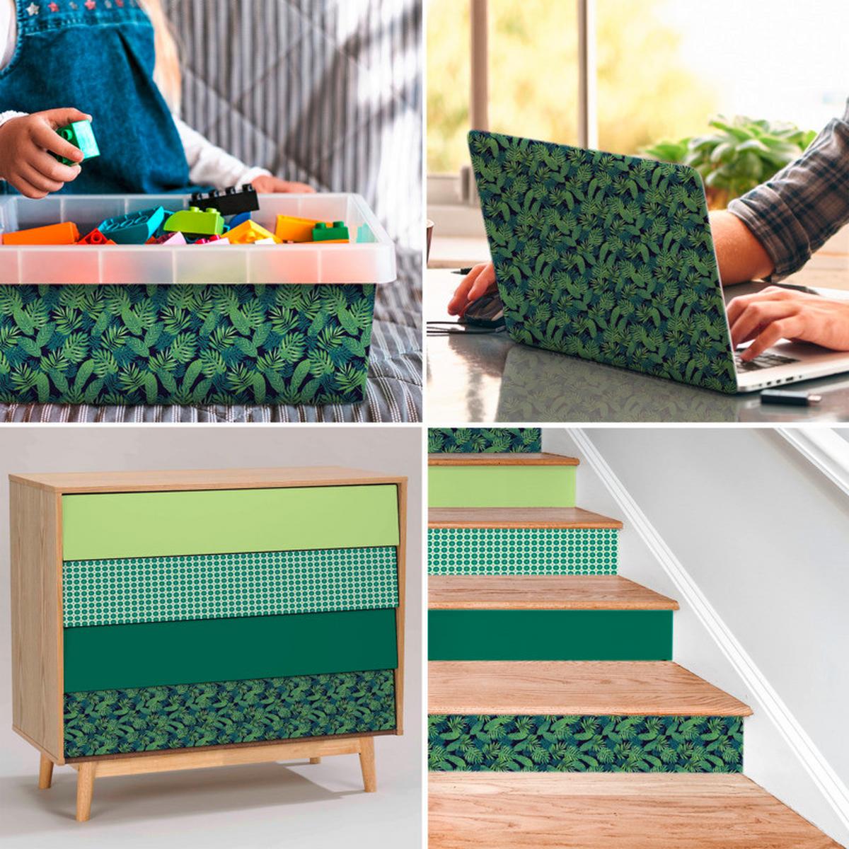 Klebefolie Blätter Waldgrün Wilderness 45x200 cm - Waldgrün, Basics (45/200cm)