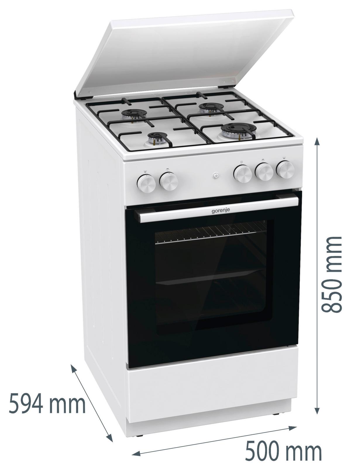 Herd Gg5a14wj - Weiß, Trend, Glas/Kunststoff (50/85/60cm) - Gorenje