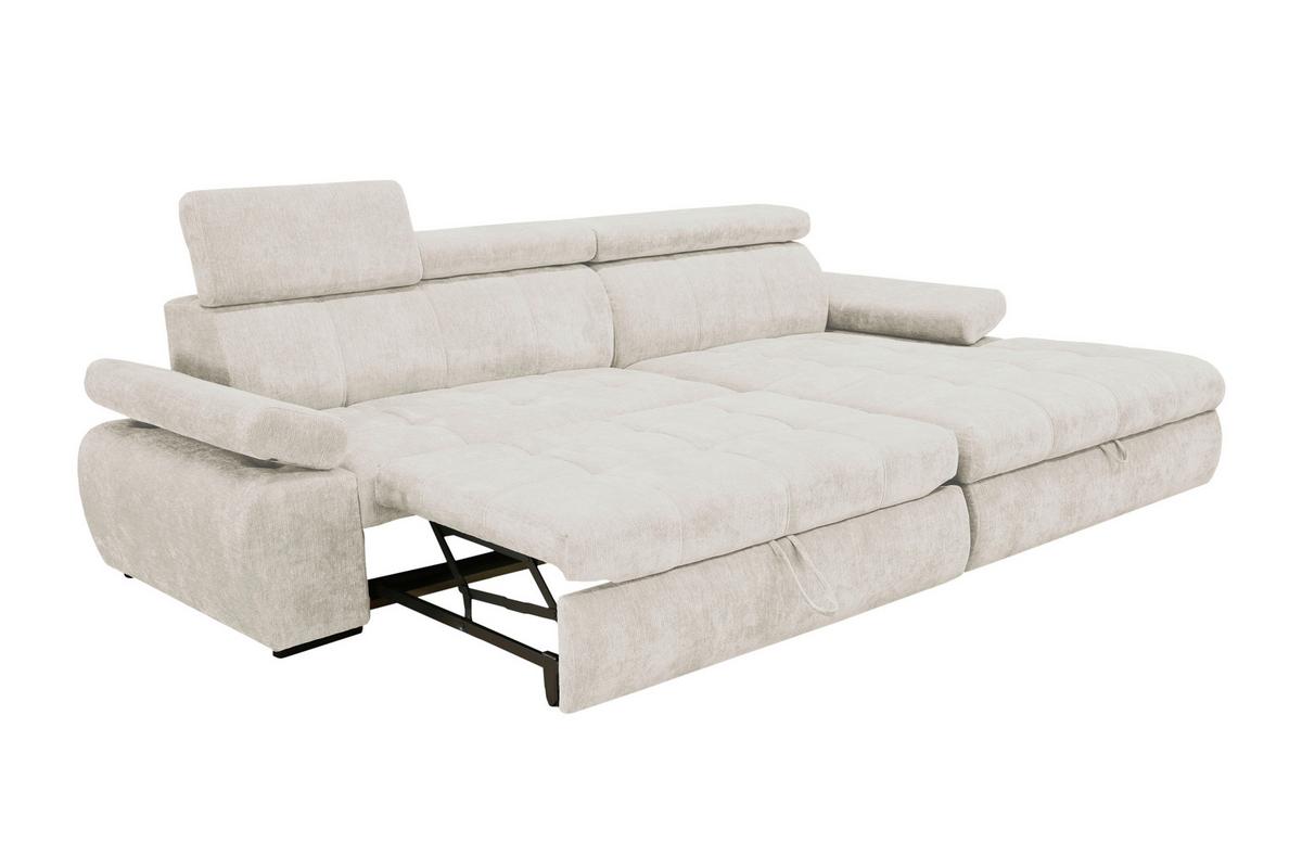 Rohová sedačka VEGAS, pravá, béžová žinylka - černá/béžová, Design, dřevo/textil (294/173cm)