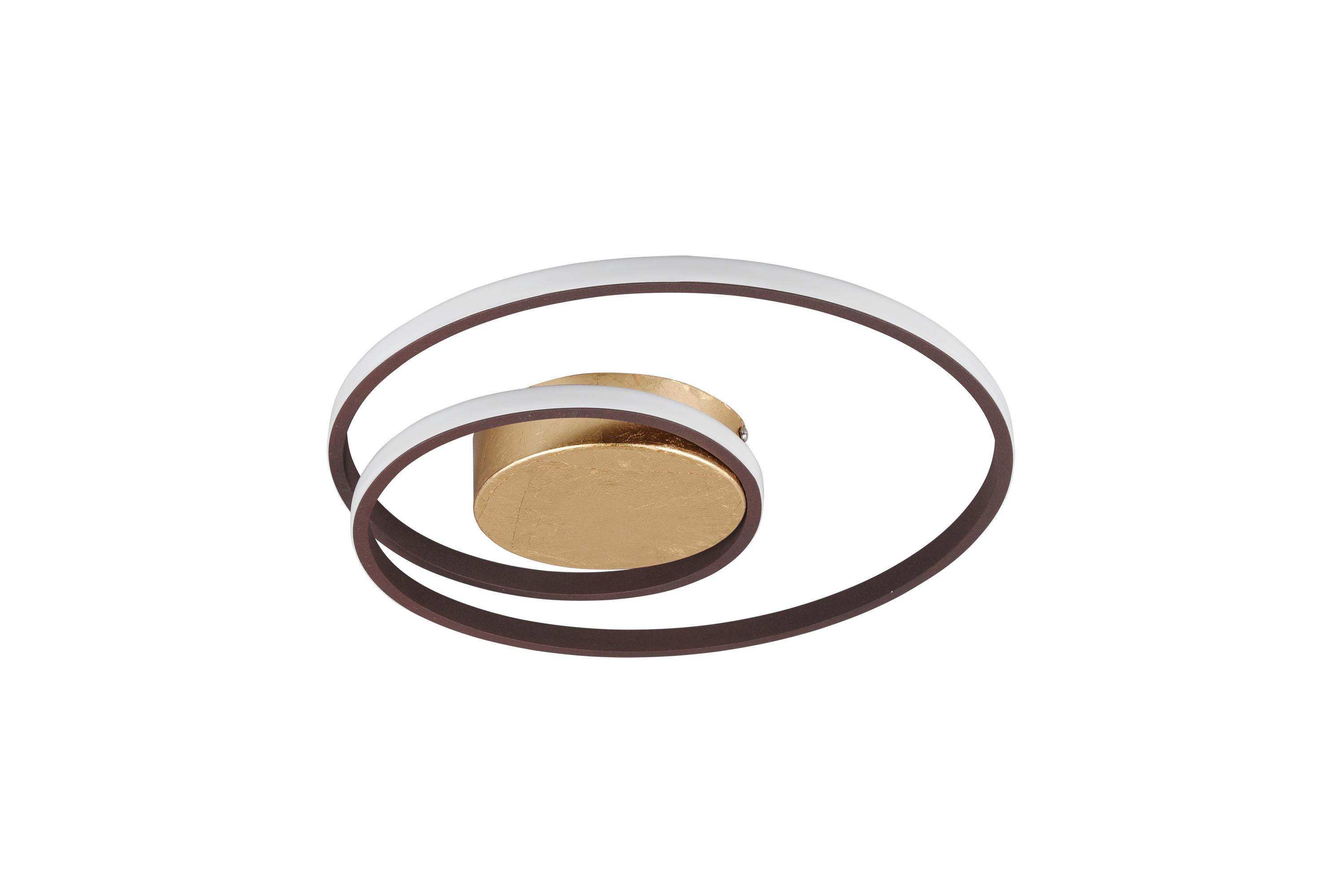 LED-Deckenleuchte Zibal Ø 39 cm, 4-Fach Schaltbar - Rostfarben/Goldfarben, Basics, Metall (39/7cm)
