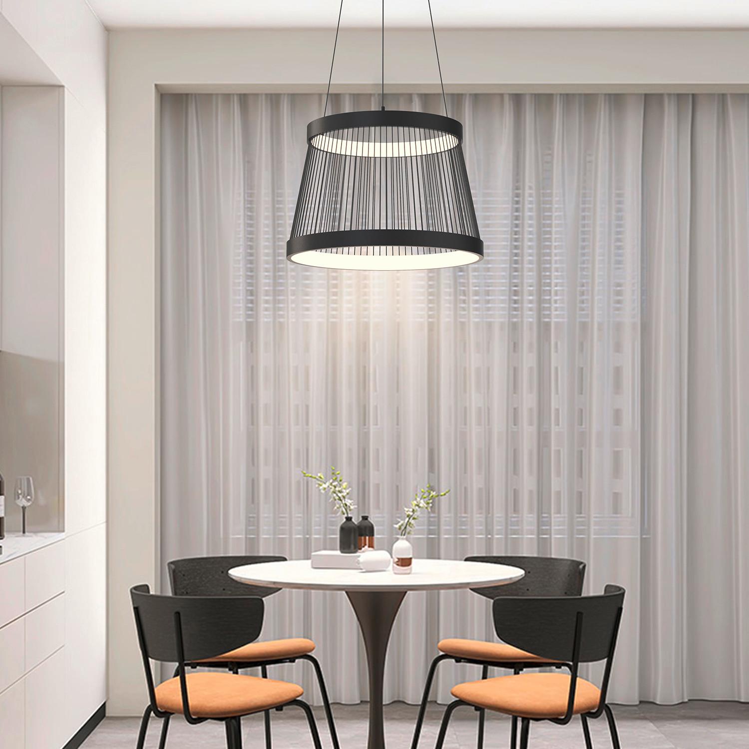 LED-Pendelleuchte Mate Schwarz L: 50 cm 40w - Schwarz, Design, Metall (50/50/150cm)