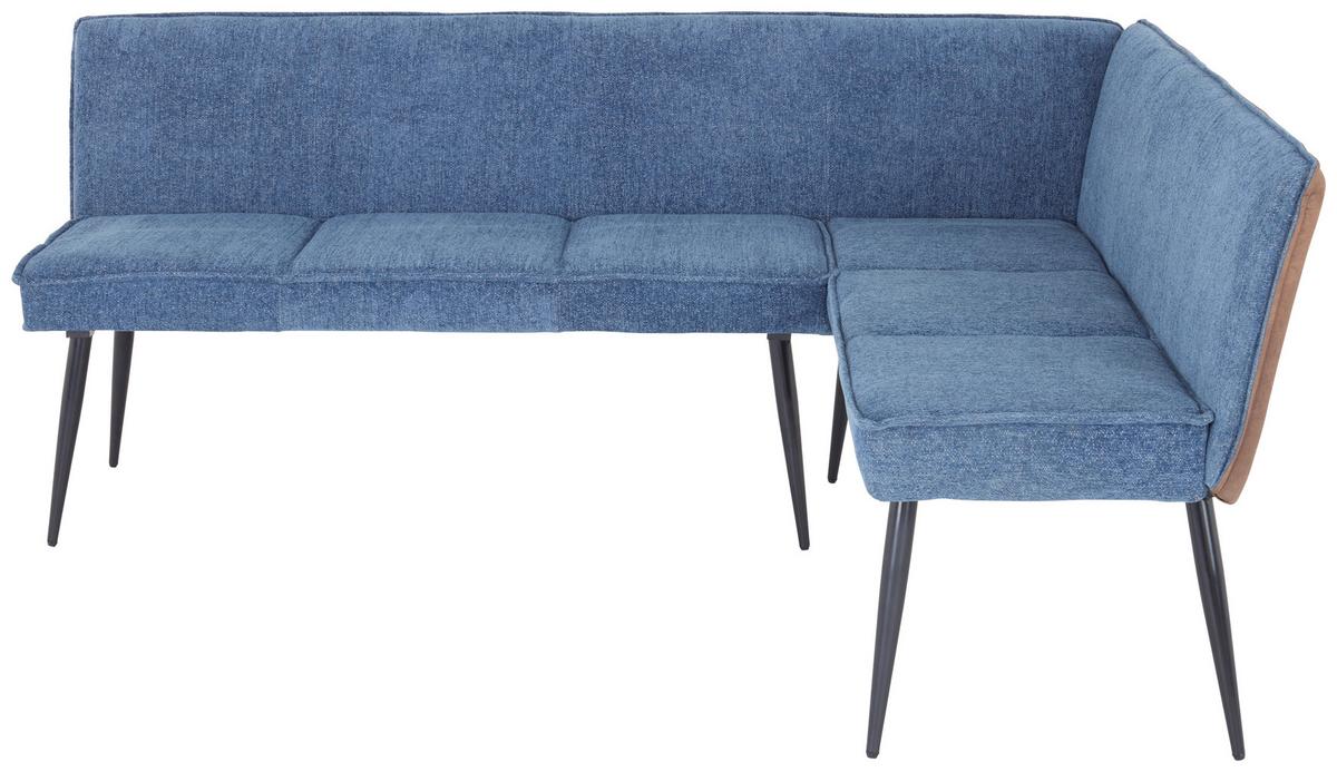 Eckbank Cory - Blau/Schwarz, MODERN, Textil/Metall (194/154cm) - MID.YOU