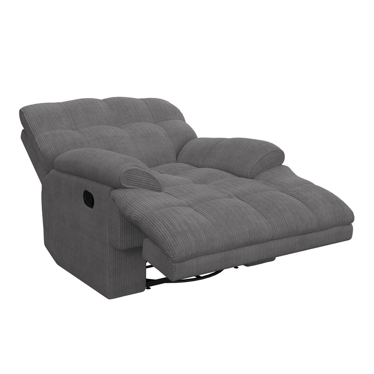 Relaxační křeslo NATALIE, tmavě šedé - černá/tmavě šedá, Moderní, kov/dřevo (98/94/106cm) - Bessagi Home