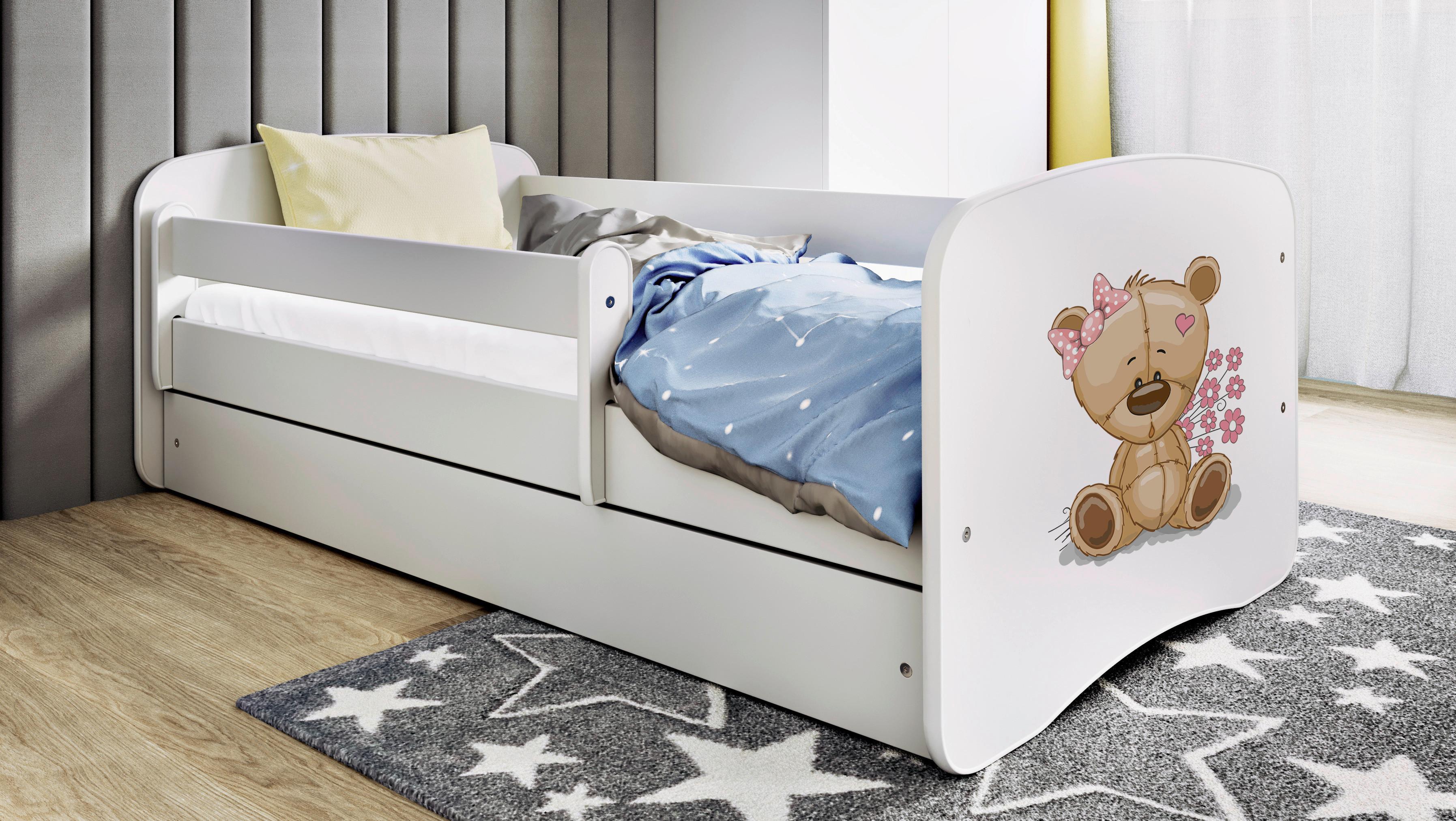 Kinder-/Juniorbett Babydreams inkl. Matratze 80x160 - Birkefarben/Weiß, MODERN, Holz/Holzwerkstoff (80/160cm) - MID.YOU