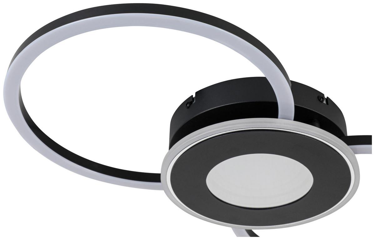 LED-Deckenleuchte Josefa - Chromfarben/Schwarz, Kunststoff/Metall (28/57/6,5cm) - Luca Bessoni