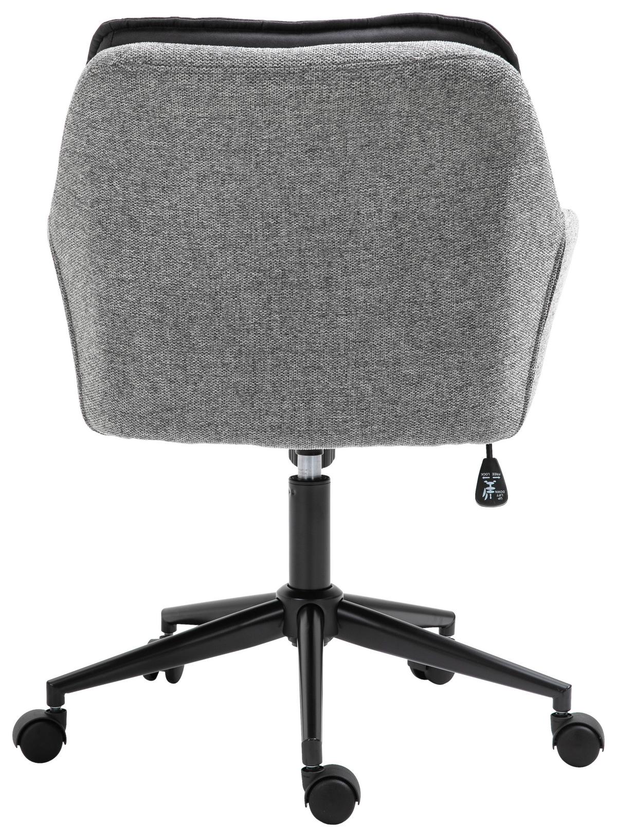 Drehstuhl Lukas - Schwarz/Grau, MODERN, Kunststoff/Textil (64/92/62cm) - Livetastic