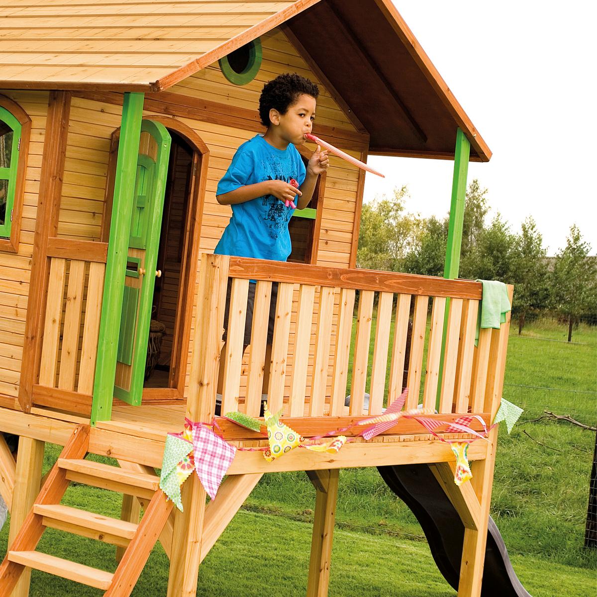 Spielhaus A030.041.80 - Braun/Grau, KONVENTIONELL, Holz/Kunststoff (380/274/212cm) - Ambia Garden