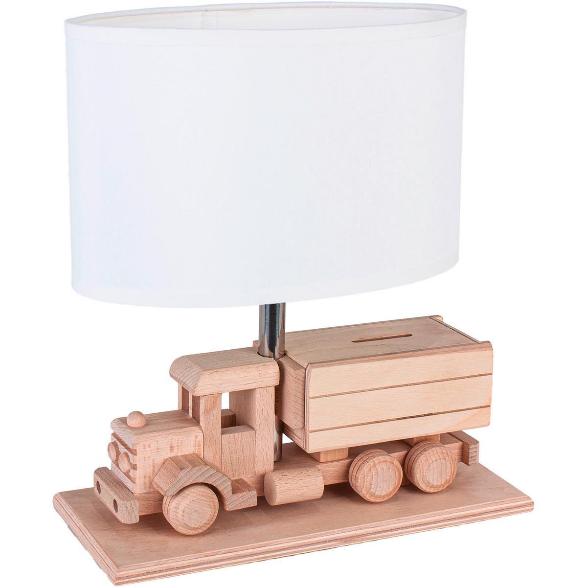 Kindertischleuchte 4112409 Lkw Mit Spardose - Naturfarben/Weiß, Natur, Holz/Holzwerkstoff (32/14/27cm)