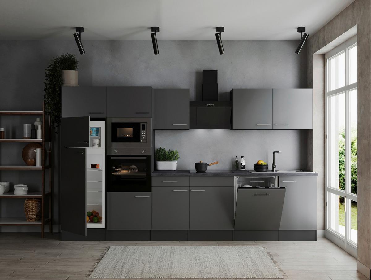 Küchenblock Oliver Grau B: 340 cm - Grau, Design, Holzwerkstoff (340cm) - Respekta