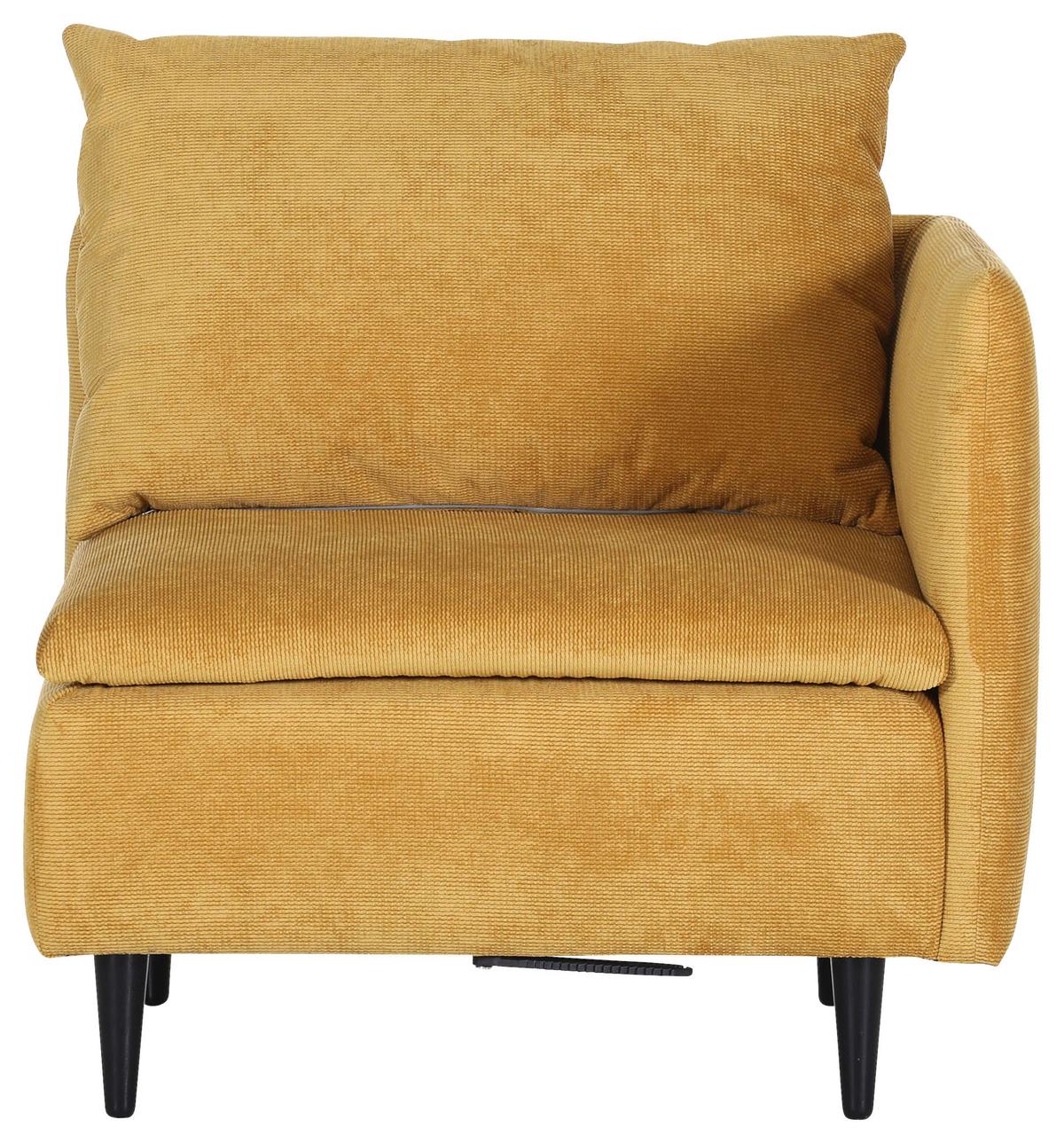 Sofaelement Fynn, Senfgelb B: 83 cm - Senfgelb/Schwarz, KONVENTIONELL, Textil (83/72/83cm) - MID.YOU