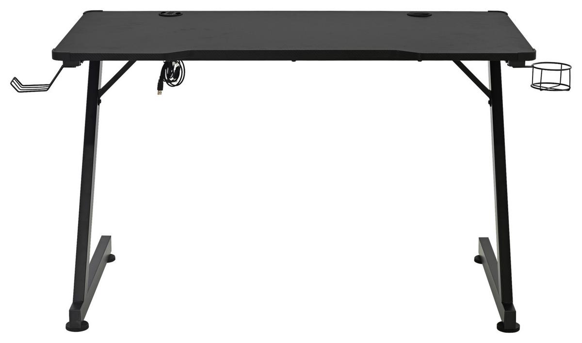 Gamingtisch Gerald Schwarz B: 120 cm - Schwarz, Trend, Holzwerkstoff/Metall (120/75/60cm)