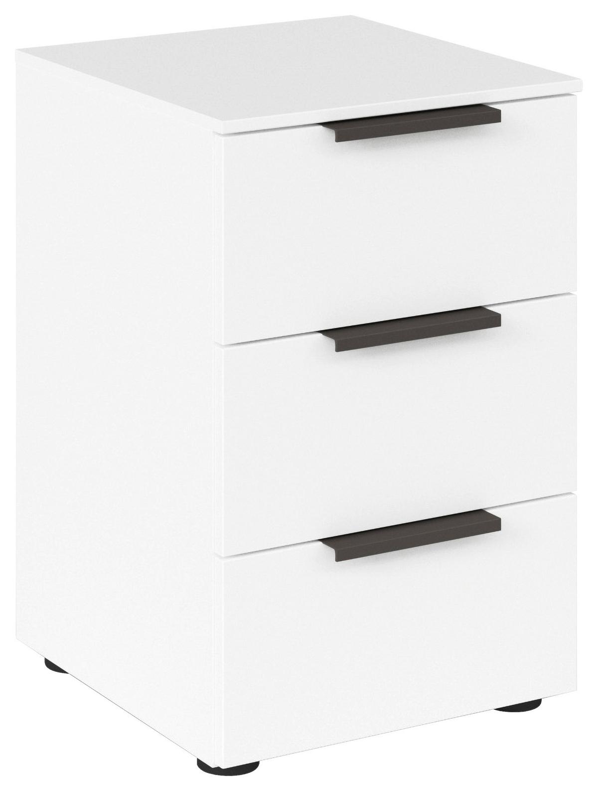 Nachtkästchen Weiß Flipp H: 61 Cm - Schwarz/Graphitfarben, MODERN, Holzwerkstoff (40/61/42cm) - Rauch Möbel
