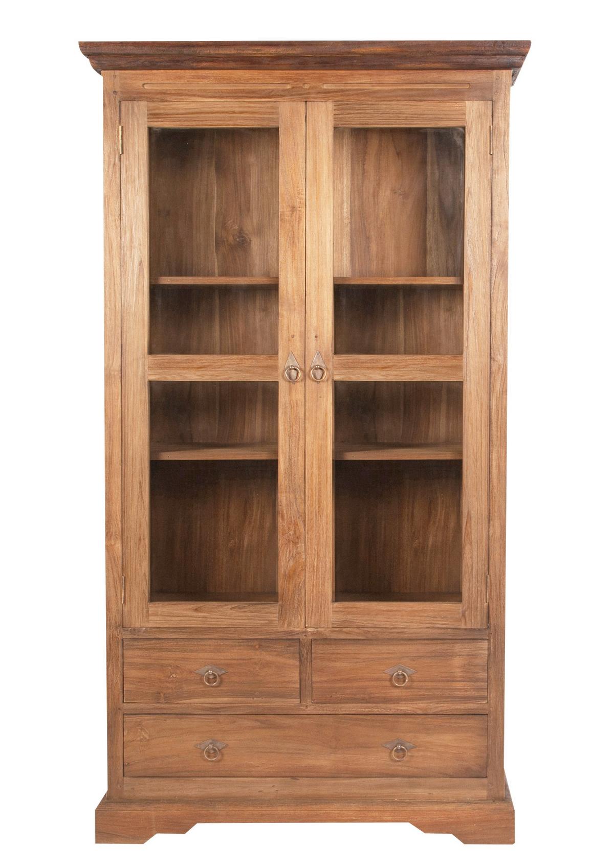 Vitrine Braun/Natur B: 98cm - Naturfarben/Braun, Design, Holz (98/183,5/44cm) - MID.YOU