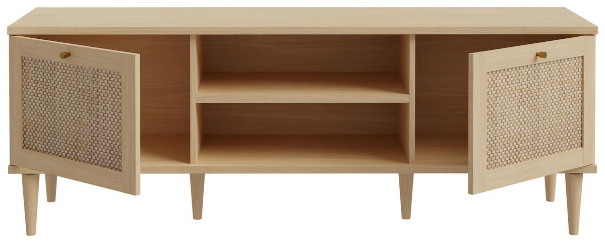 Komoda pod televizi CALASETTA š: 160 CM - barvy dubu/barvy zlata, Natur, kov/dřevo (159,8/57,8/41,4cm)