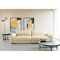 Bigsofa Bourbon, Creme B: 264 cm - Creme/Schwarz, MODERN, Textil (264/84/125cm) - Trendmanufaktur