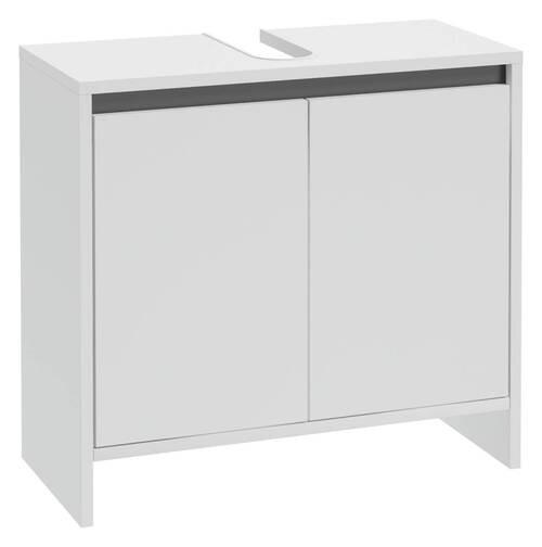 Waschbeckenunterschrank Slito B: 60cm Weiß - Anthrazit/Weiß, Basics, Holzwerkstoff (60/55/28cm) - MID.YOU