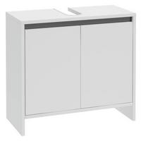 Waschbeckenunterschrank Slito B: 60cm Weiß - Anthrazit/Weiß, Basics, Holzwerkstoff (60/55/28cm) - MID.YOU