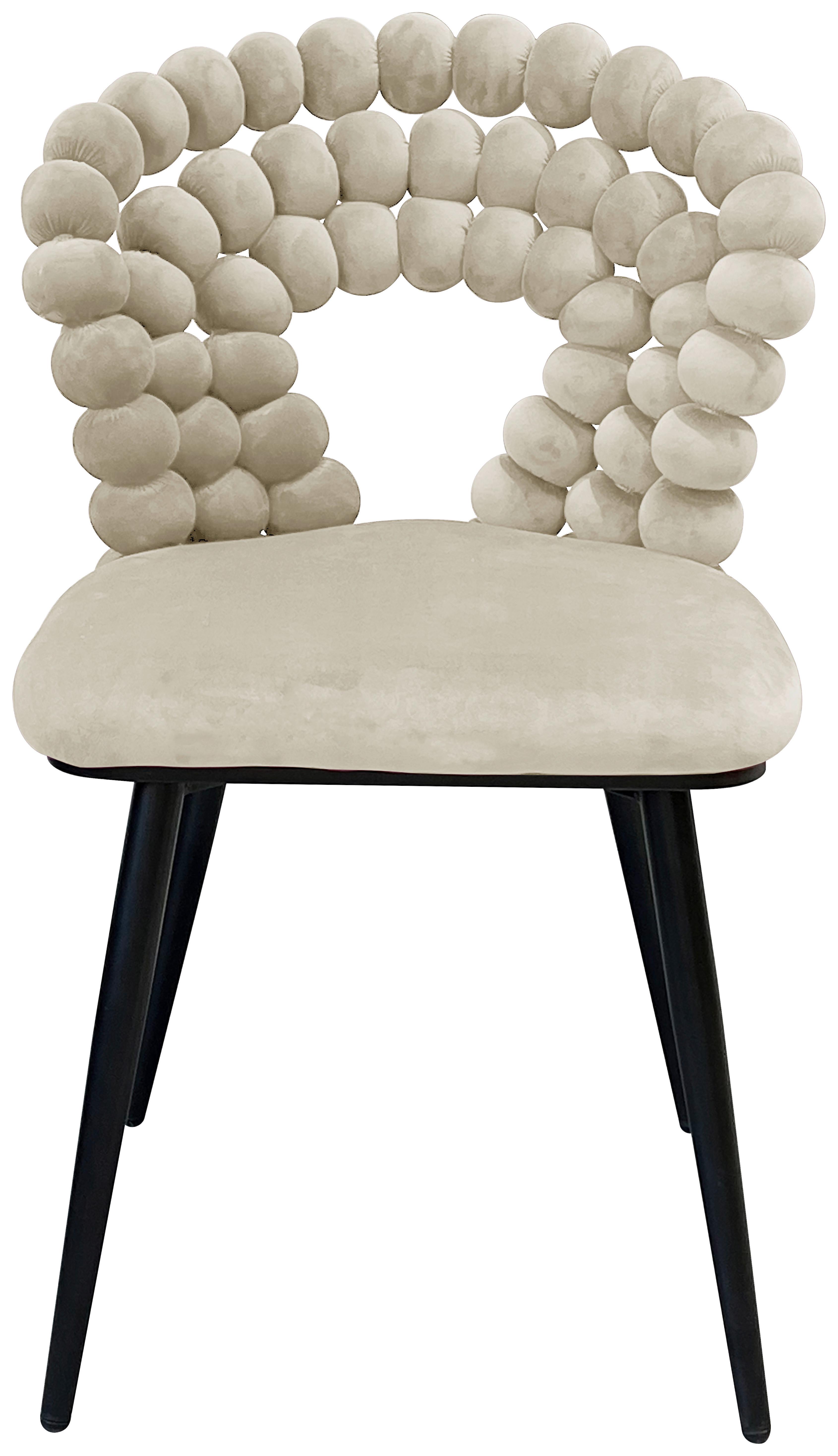 Stolička LIA velúr béžová - čierna/béžová, Lifestyle, kov/drevo (55/85/62cm) - Mömax