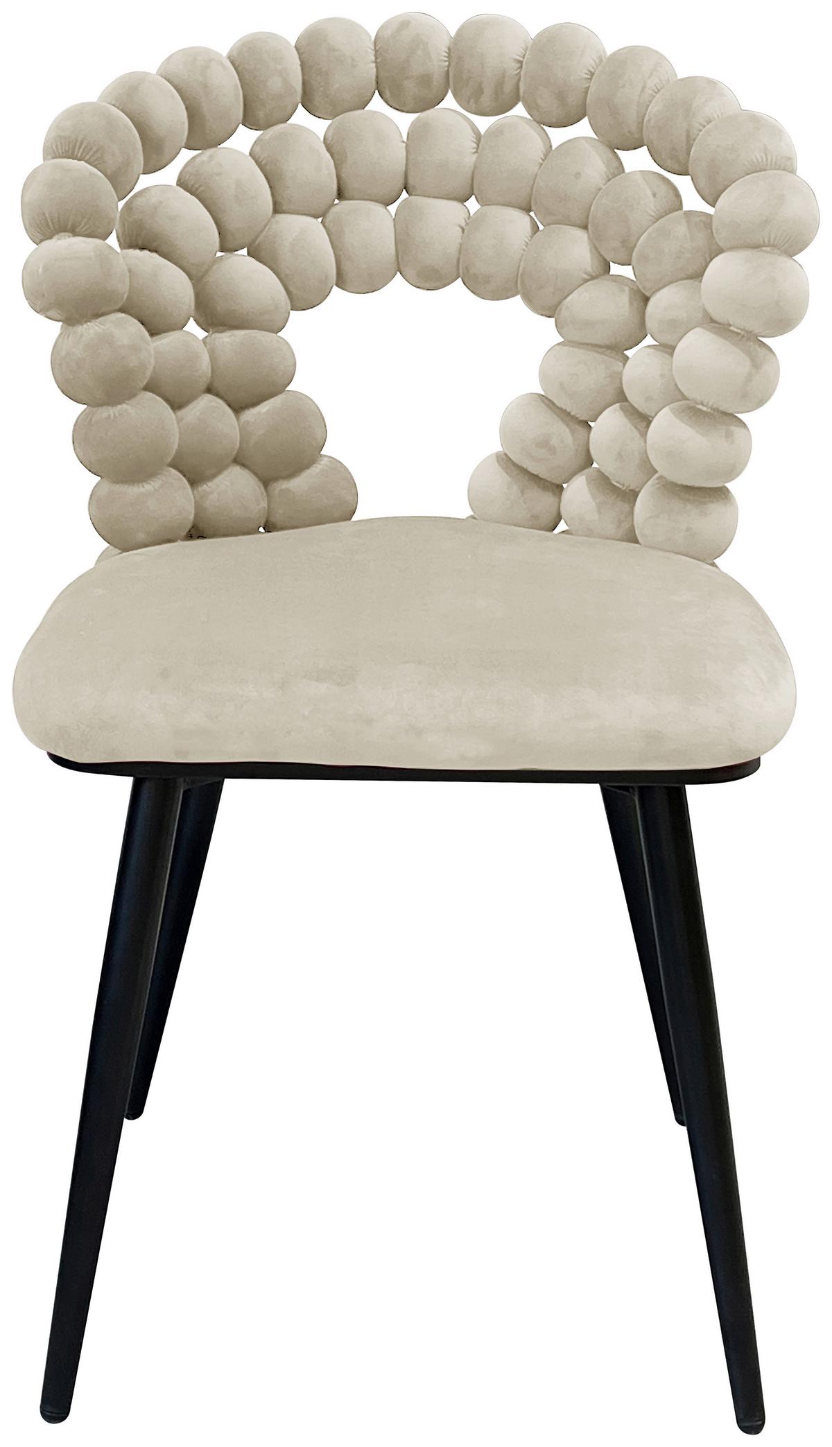 Židle LIA velúr béžová - černá/béžová, Lifestyle, kov/dřevo (55/85/62cm) - Mömax