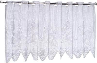 Kurzgardine Transparent Lace Bxl: 150x50 Cm Blumenmotiv - Weiß, KONVENTIONELL, Textil (150/50cm) - Ondega