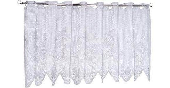 Kurzgardine Transparent Lace Bxl: 150x50 Cm Blumenmotiv - Weiß, KONVENTIONELL, Textil (150/50cm) - Ondega