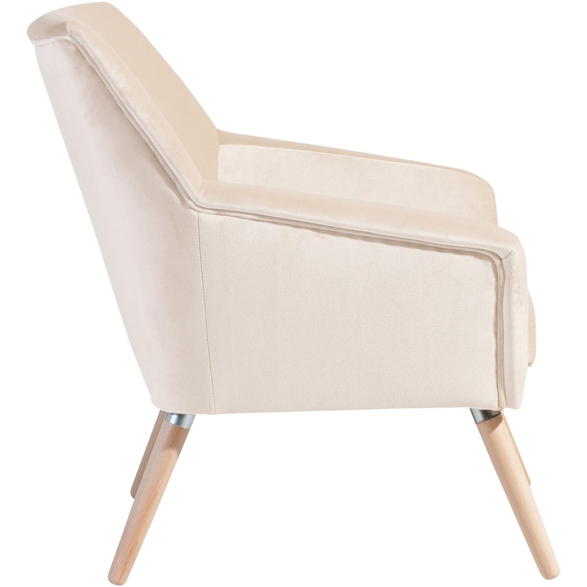 Polstersessel Mit Armlehnen Alegro Samt Creme - Buchefarben/Creme, Design, Textil (67/81/71cm) - Max Winzer